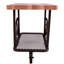 Table de bout rectangulaire industrielle avec plateau en chêne et gris antique, roulettes pour les activités artisanales