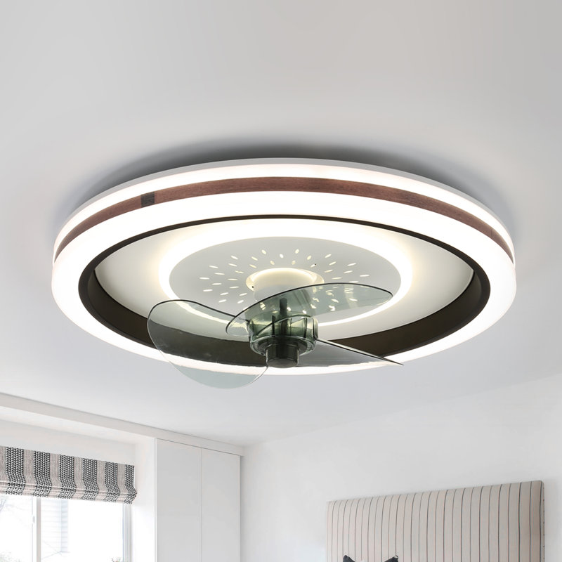 Emmeram 20'' Ultra-Low Profile Ceiling Fan with LED Lights, Remote and App Control