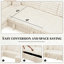 Canapé-lit modulaire en U de 130 po x 100 po avec lit escamotable et méridienne de rangement, ports USB et Type-C, pour le salon, plat de luxe-1574651704