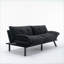Canapés-lits | Canapé-lit pliant convertible moderne, idéal pour les petits appartements, capacité de 800 lb 2 places | Noir | Rembourré