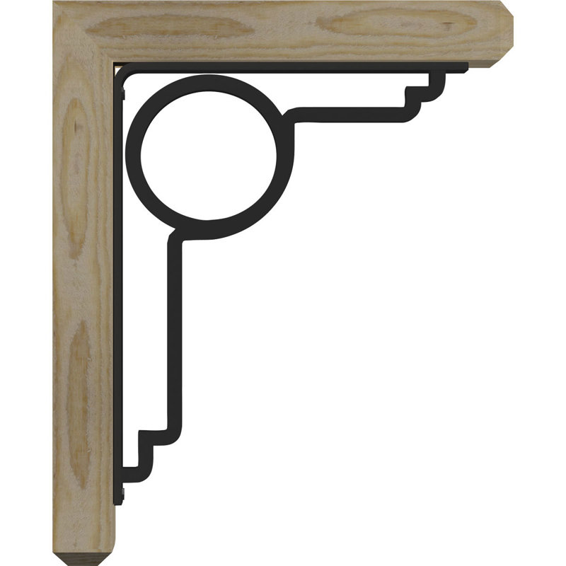 Maria 4" Triple Brace Craftsman Ironcrest Bracket, 12"H x 9 1/2"D, 4"W x 2"T Douglas Fir (Rough Sawn)