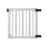 4ft H x 4ft W (1 Gate) No Dig WamBam Sturbridge Gate Kit, White Vinyl Picket Yard Fence Gate with Hardware Included for Sturbridge Fence Kit, Durable Outdoor Gate for Yard or Pool, BL19104