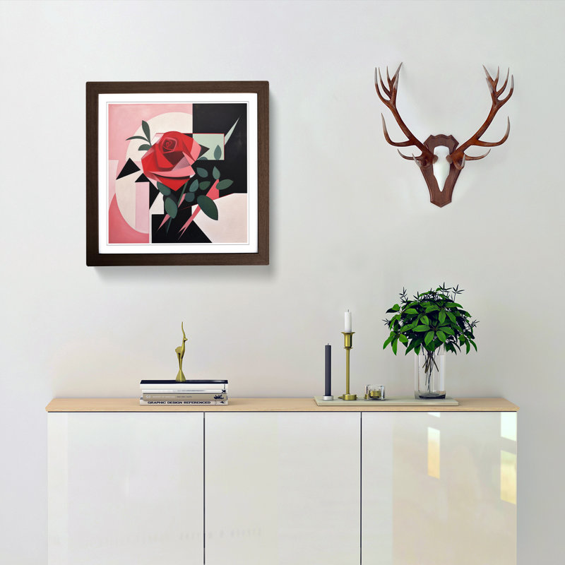 Rose Suprematism No.3 - Framed Print, Walnut