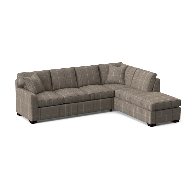 Frye Chaise Sectional, Right Hand Facing, Java, Taupe Plaid; 0126-73