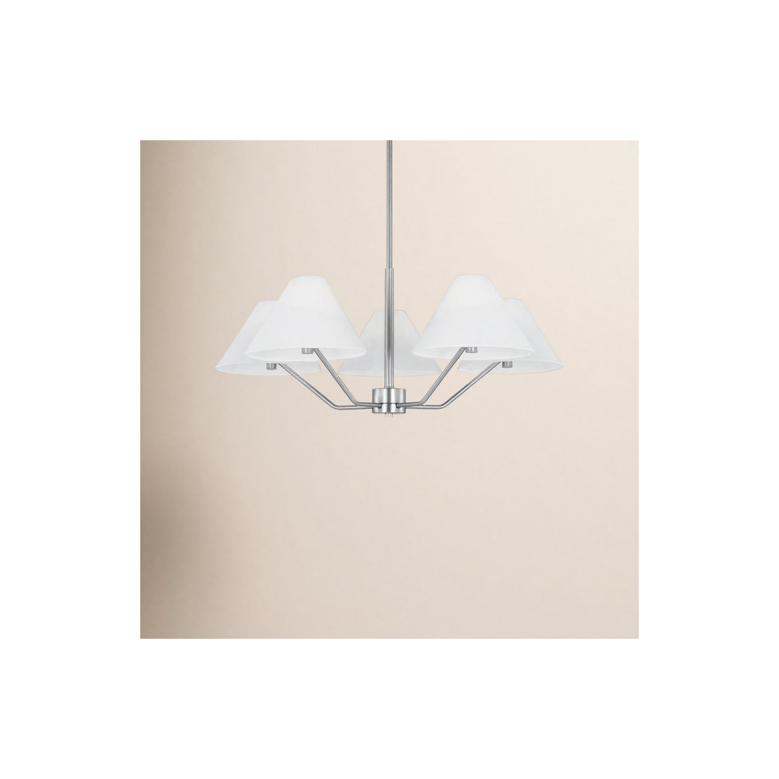Riesel 5-Light Medium Chandelier, Brushed Steel