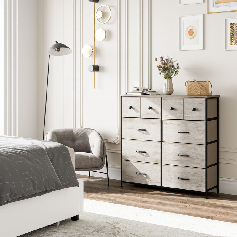 Commode double 10 tiroirs l 39,4 po, Bois clair