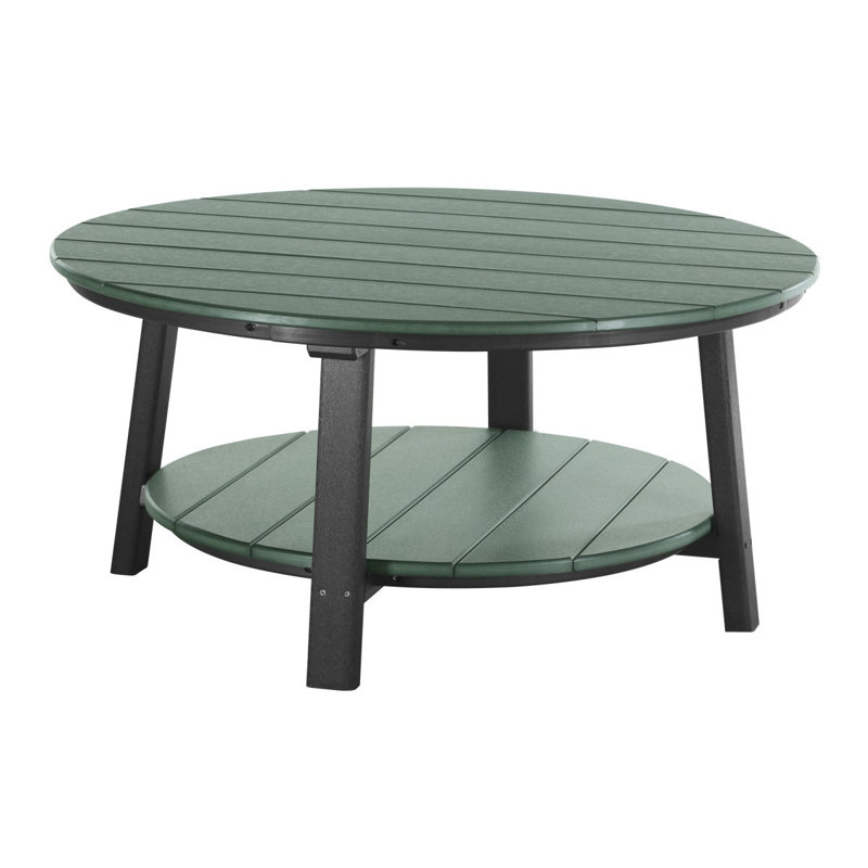Orma Round Outdoor Coffee Table , 43'' in. W 43'' in. D, Black, Green