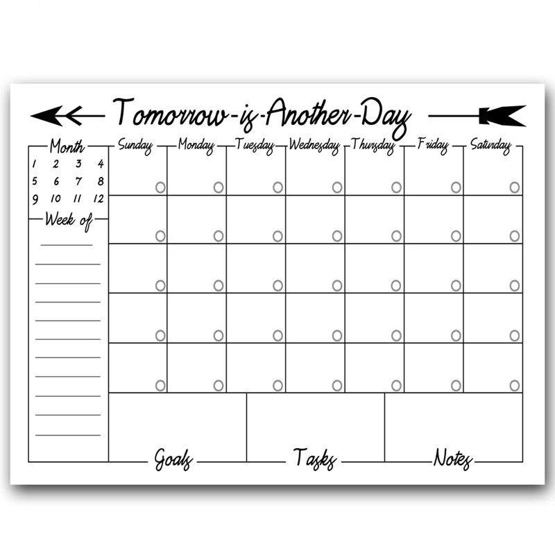 Tableau mémo mural calendrier effaçable à sec, H 16 po x l 20 po x P 1,5 po