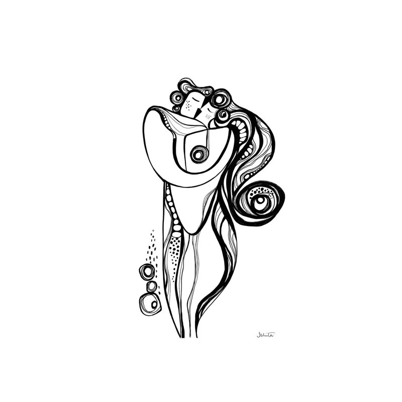 Embrace White by Soul Curry Art & Illustrations - Wrapped Canvas Painting, 152.5 cm H x 101.5 cm W