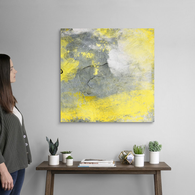 «Cosmic Yellow II» par Jace Gray - reproduction sur toile, H 30 po x l 30 po x P 1,25 po, Toile tendue
