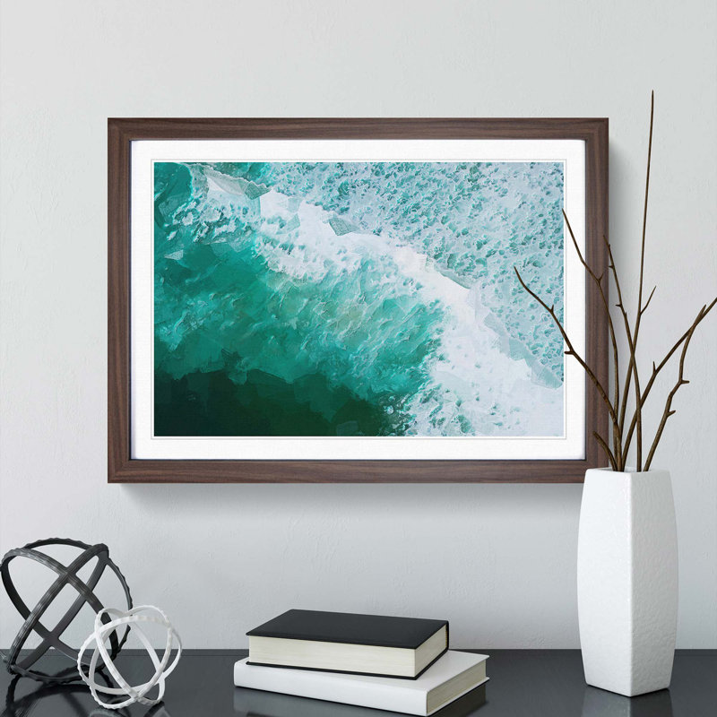 Patterns of the Ocean in Brazil - Picture Frame Graphic Art Print, Walnut Framed, 36cm H x 48cm W x 2cm D