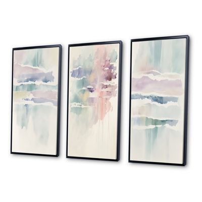 «Quietude in Mute Pastel», ensemble de 3 impressions