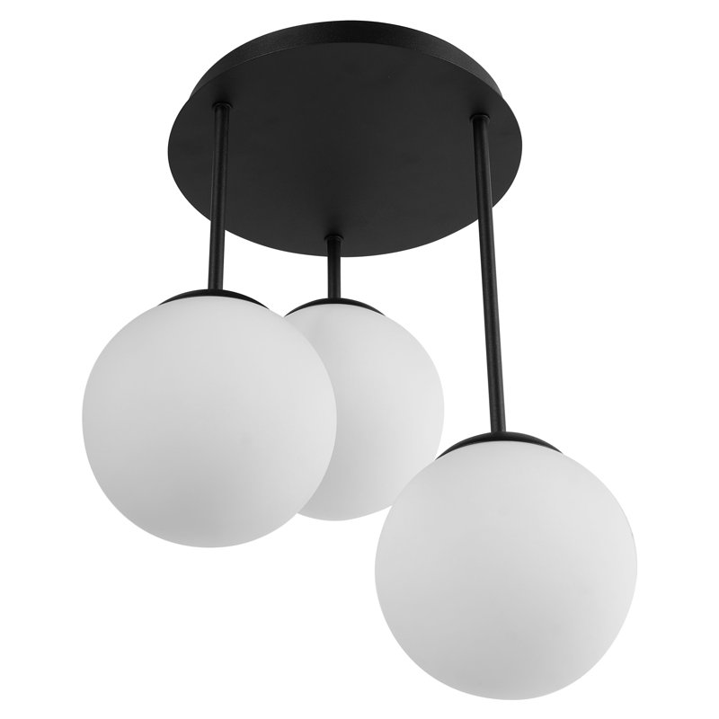 - Light Cluster Pendant, 43cm H x 35cm W x 35cm D, Satin Black, 3