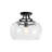 1-Light 13.8" Modern Industrial Dome Clear Glass Flush-mount