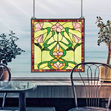 Ladores Floral Tiffany-Style Stained Glass Window