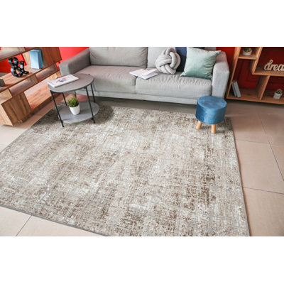 Livigno 1241 Transitional Striated Beige Area Rug