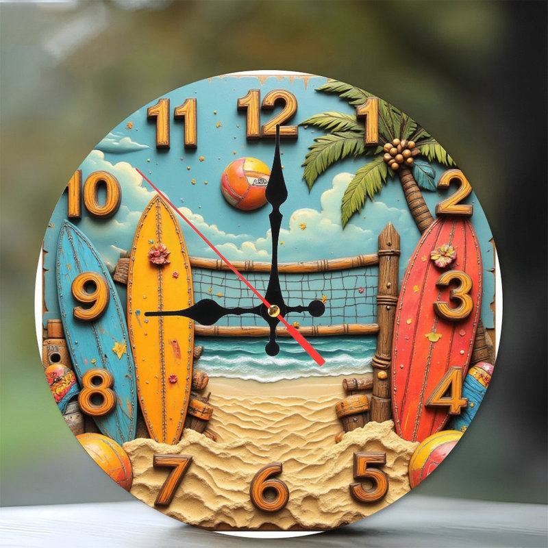 Horloge murale Beach Beach Volleyball