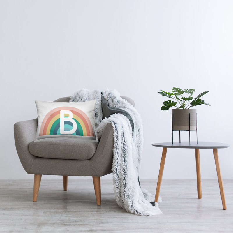 Coussin Rainbow Initiale, B