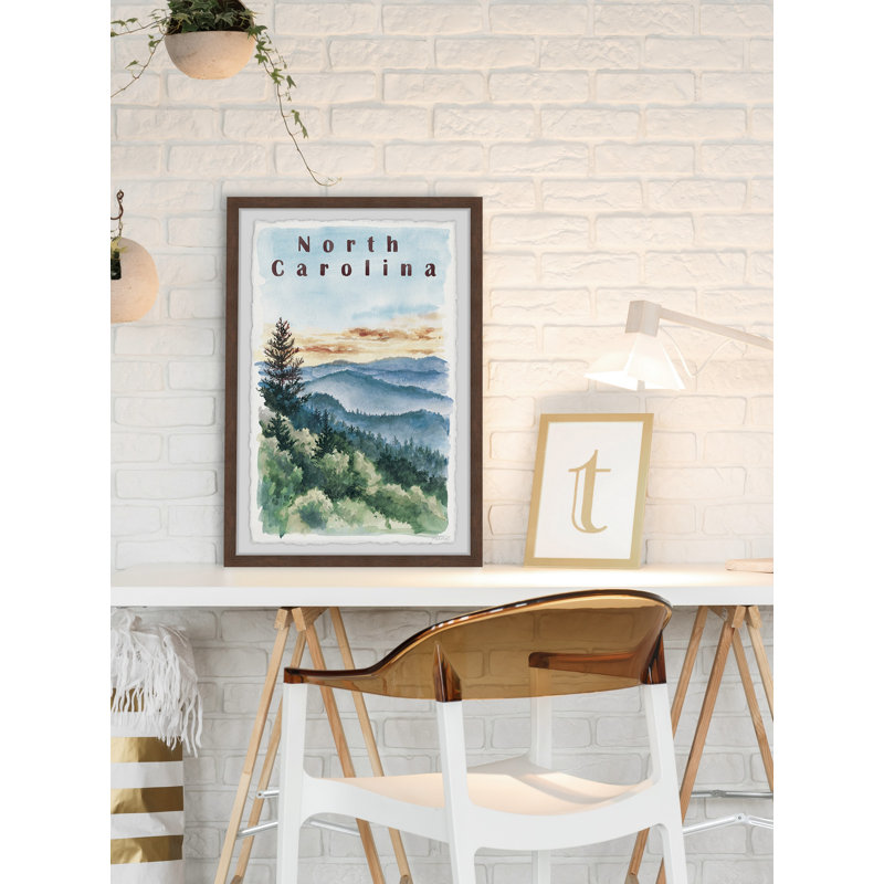 Une vue de la Caroline du Nord - Cadre photo, publicité sur papier, H 24 po x l 16 po x P 1,5 po