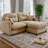 Chenille Cloud L-Shaped Sectional Sofa with Ottoman, Tufted Backrest & High-Density Foam, Soft Modular Couch Design for Living Rooms & Reading Nooks-1086884168
