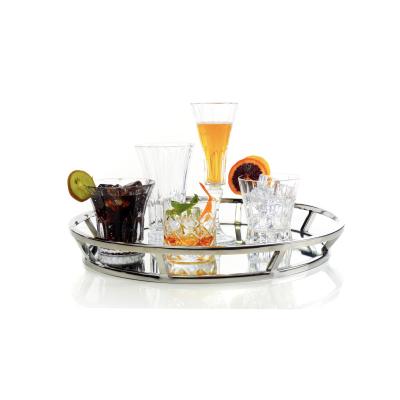 Plateau de service en miroir Coward, H 2 po x l 16,5 po x P 16,5 po