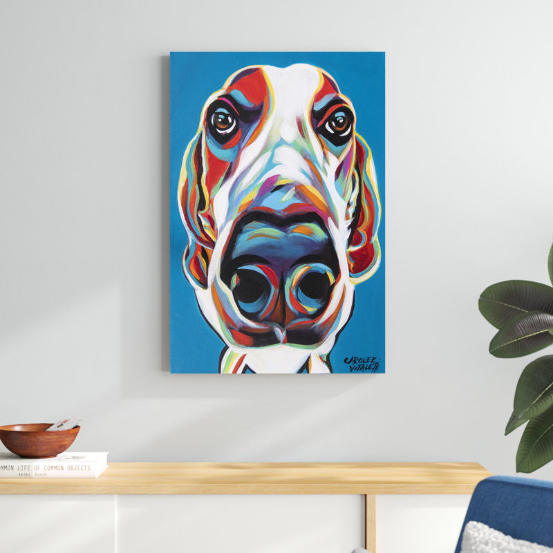 " Nosey Dog I " by Carolee Vitaletti Painting Print, 36" H x 24" W