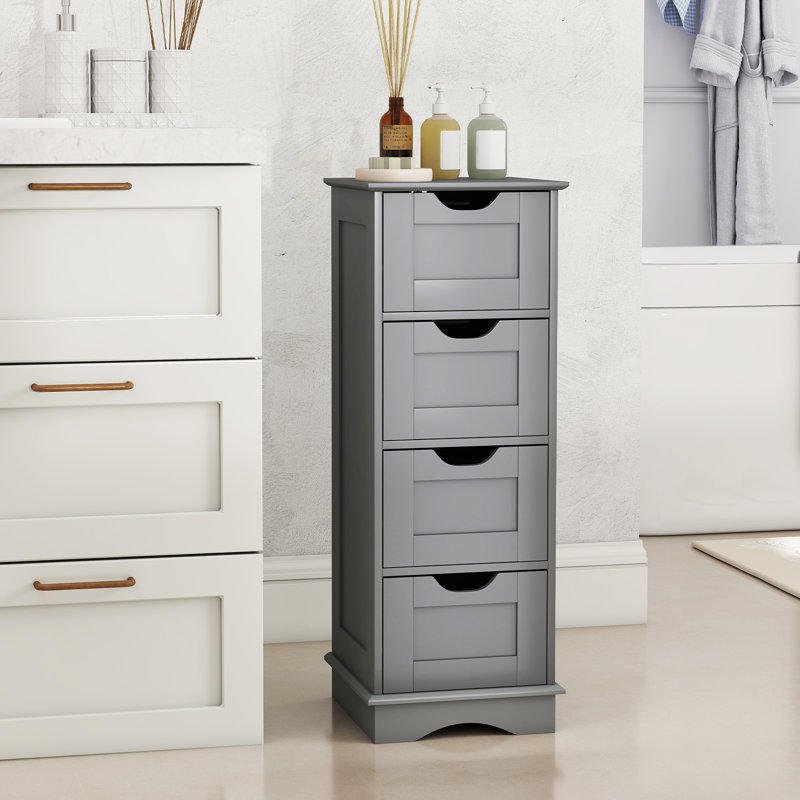 Freestanding Linen Cabinet, Grey