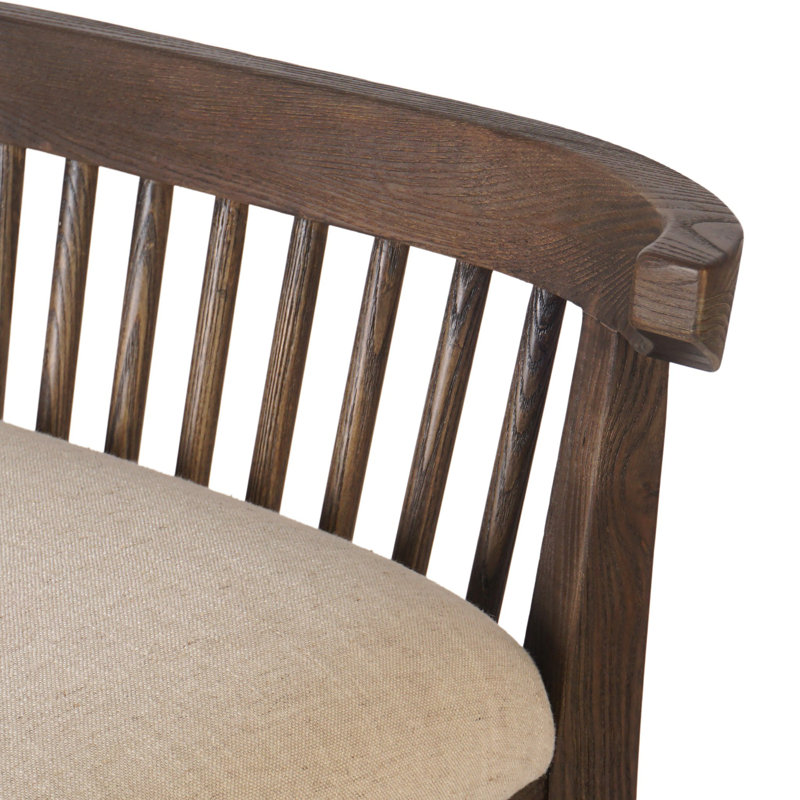 Tullio Upholstered Stool with Solid Wood Frame