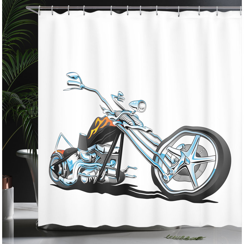 Ensemble de rideau de douche et crochets manly, H 69 po x l 105 po