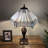 Sehnaz Tiffany Table Lamp Sky Color Stained Glass Hexagon LED Bulbs Included 16'W*16"D*24"H