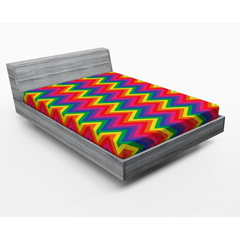 Microfiber Chevron Fitted Sheet, Full Fitted Sheet