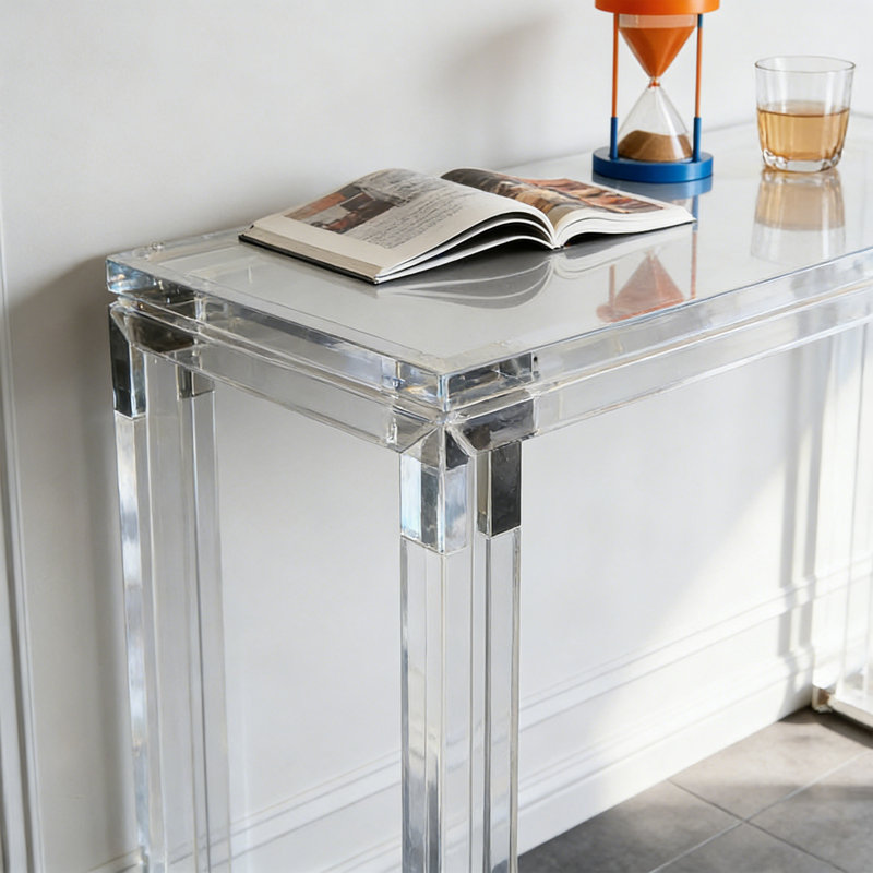 Transparent acrylic durable glass console table