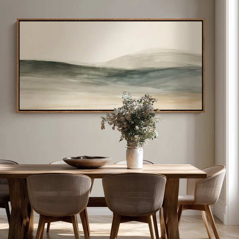 Très grand art mural rétro encadré pour art classique, H 30 po x l 60 po, Naturel