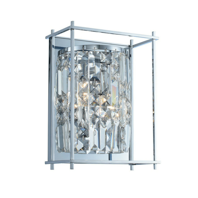 Joni 2 LT / applique murale transparente Allegri, Chrome poli