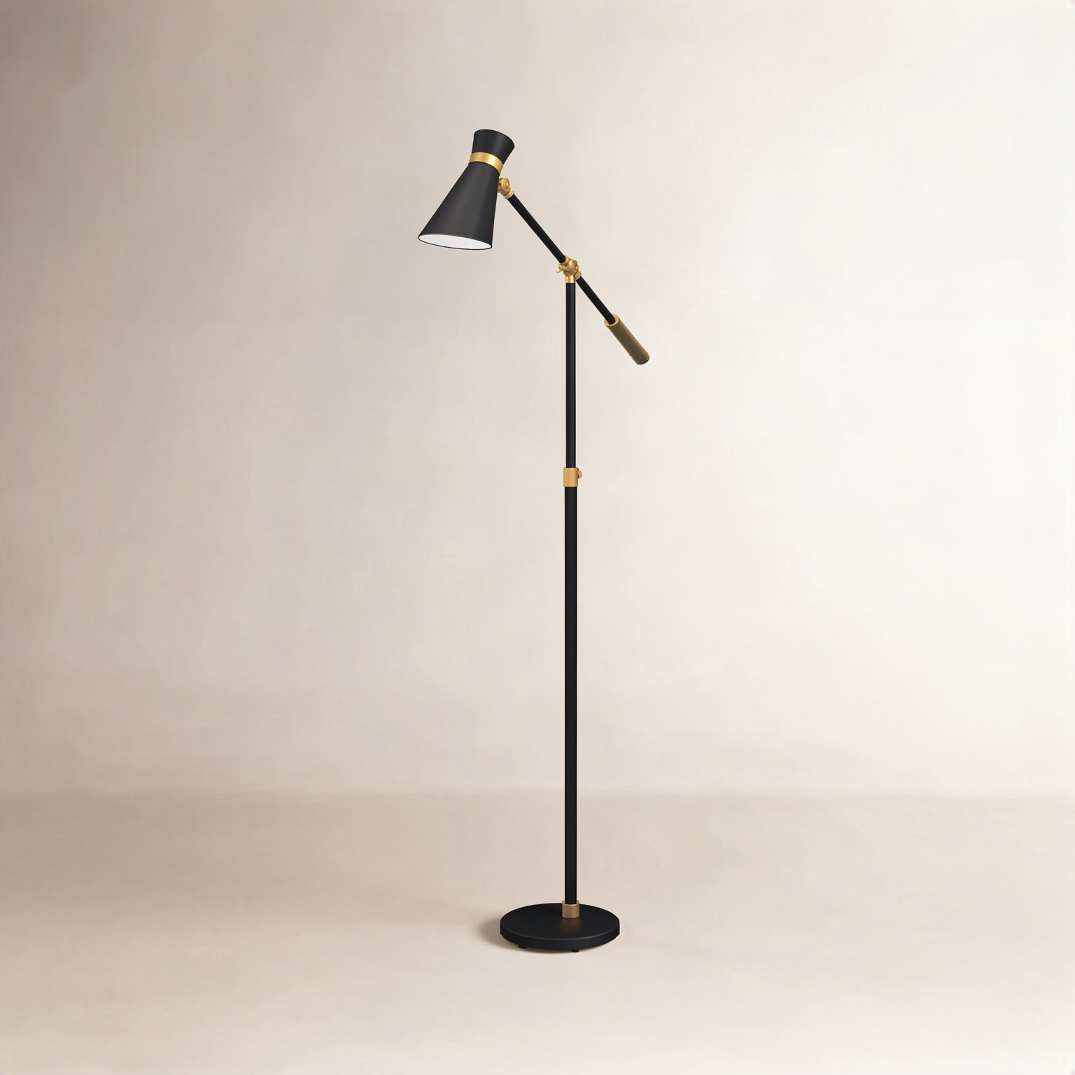 Zabel 65.63'' Floor Lamp, Brass