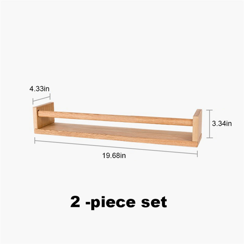Tablette murale en bois massif, H 3,34 po x l 19,68 po x P 4,33 po