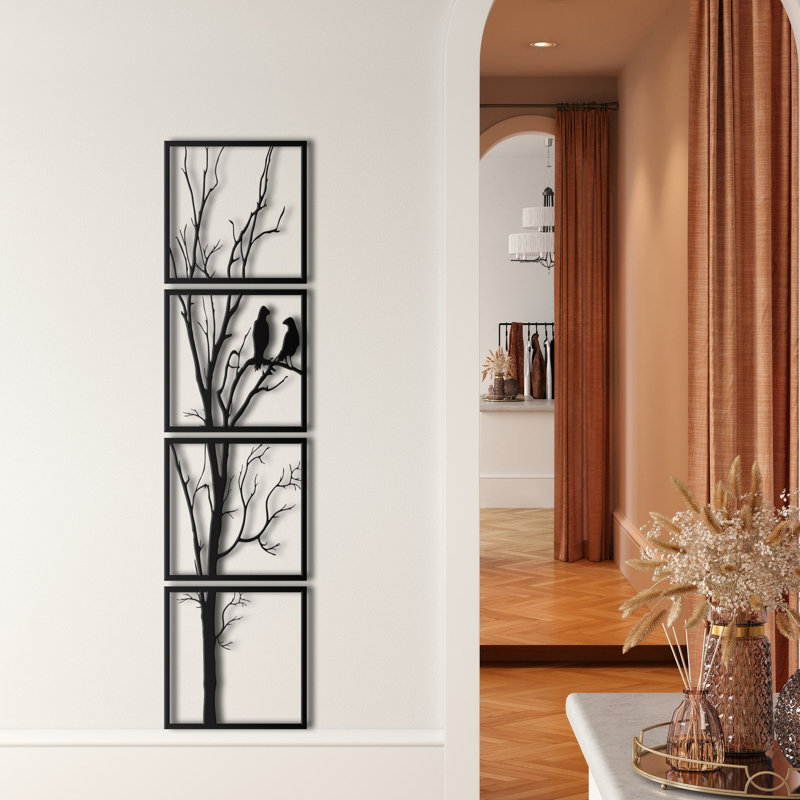 Modern Landscape & Nature Wall Decor on Metal, 47" H x 12" W x 0.6" D