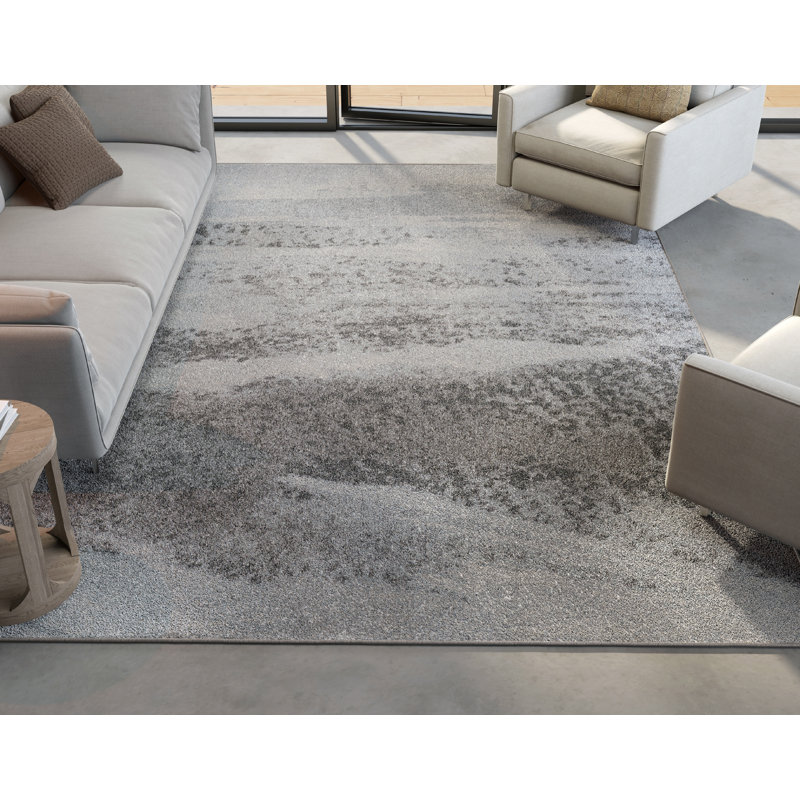 Kohrs Area Rug, Rectangle 6'7" x 9'6", Blue/Gray