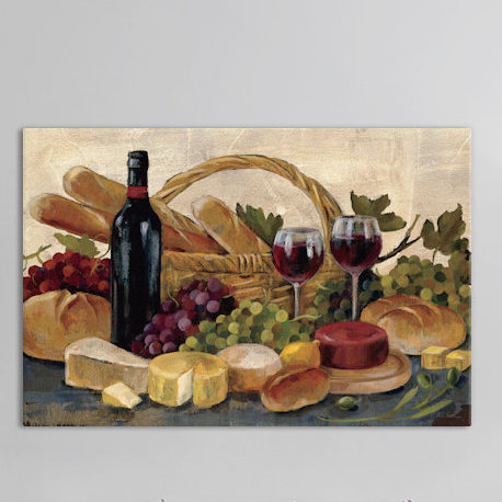 « tuscan soirée wine crop »-impression sur toile tendue, H 26 po x l 40 po x P 1,5 po