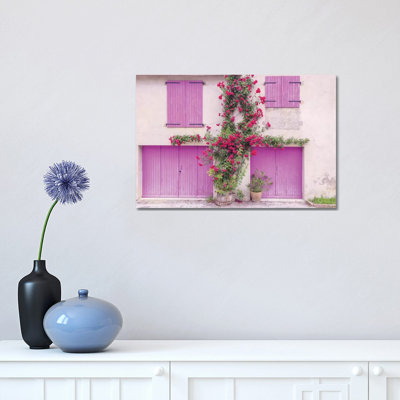 France, Provence. Colorful House Facade. by Jaynes Gallery - Wrapped Canvas Print