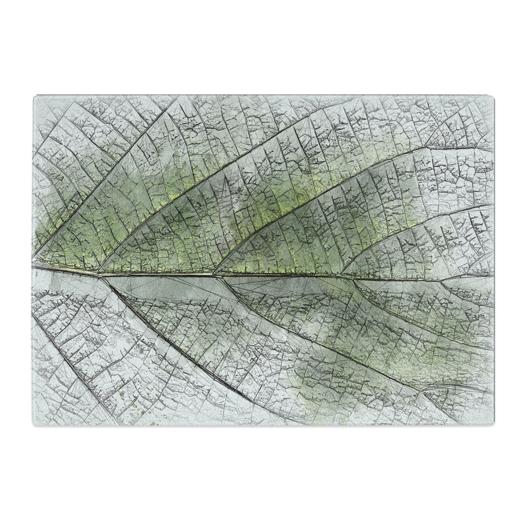 Tempered Glass Leaf Pathways Chopping Board