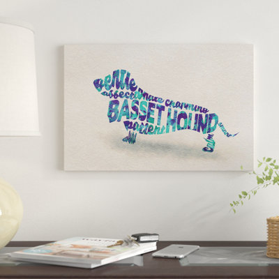 « basset hound » par ayse deniz akerman, reproduction d’impression sur toile tendue