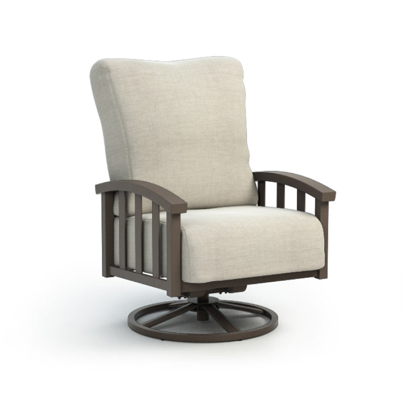 Chaise de patio pivotante avec coussins Liberty, Niko, Argenté Cast