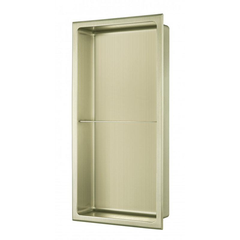 Double Section Shower Niche, Matte Gold