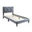 Contemporary Twin Size Bed, Grey Velvet Upholstered With Adjustable Headboard For A Youth-Oriented Bedroom Modern Charming-536835512-536835513
