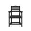 Fauteuil noir d'extérieur: bois synthétique PEHD, capacité de 360 lb et résistant aux intempéries (ensemble de 2)-1766304660