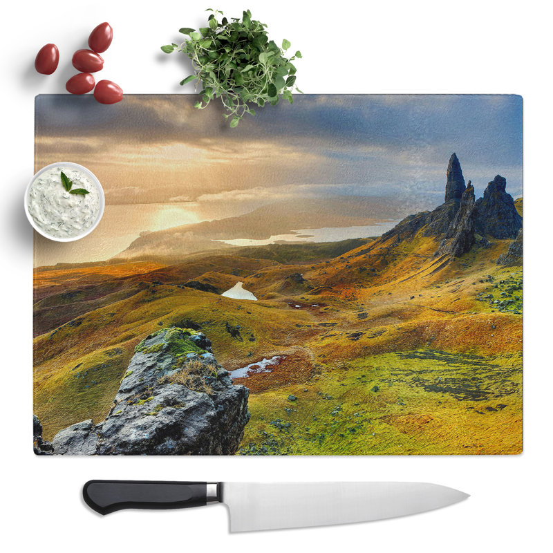 Landscape Isle Of Skye Scotland 2  Glass Chopping Board