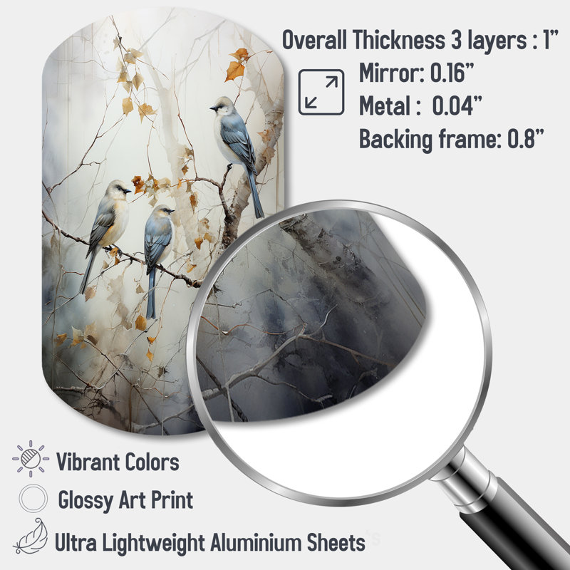 Décoration murale oiseau en forme d'oiseau Silent Watcher II, H 31 po x l 19 po