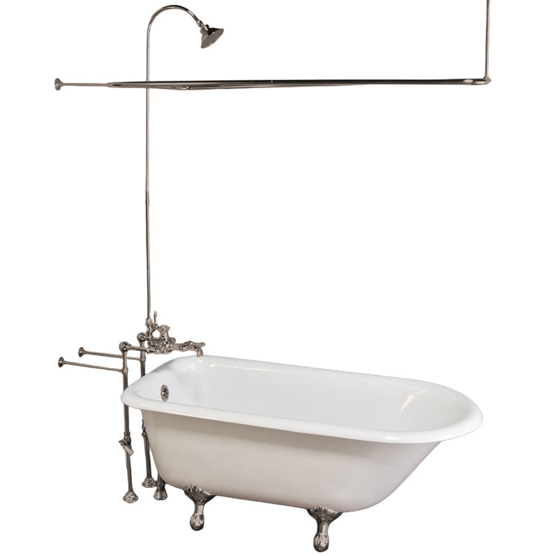 Strom Living Over the Rim Thermostatic Shower Enclosure Set with 24" Supplies and shower head, Polished Nickel