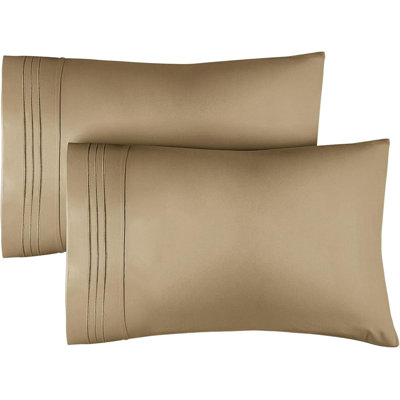 Microfiber Pillowcase Set, Soft Double Brushed Pillow Covers, Breathable & Easy Care, Set of 2